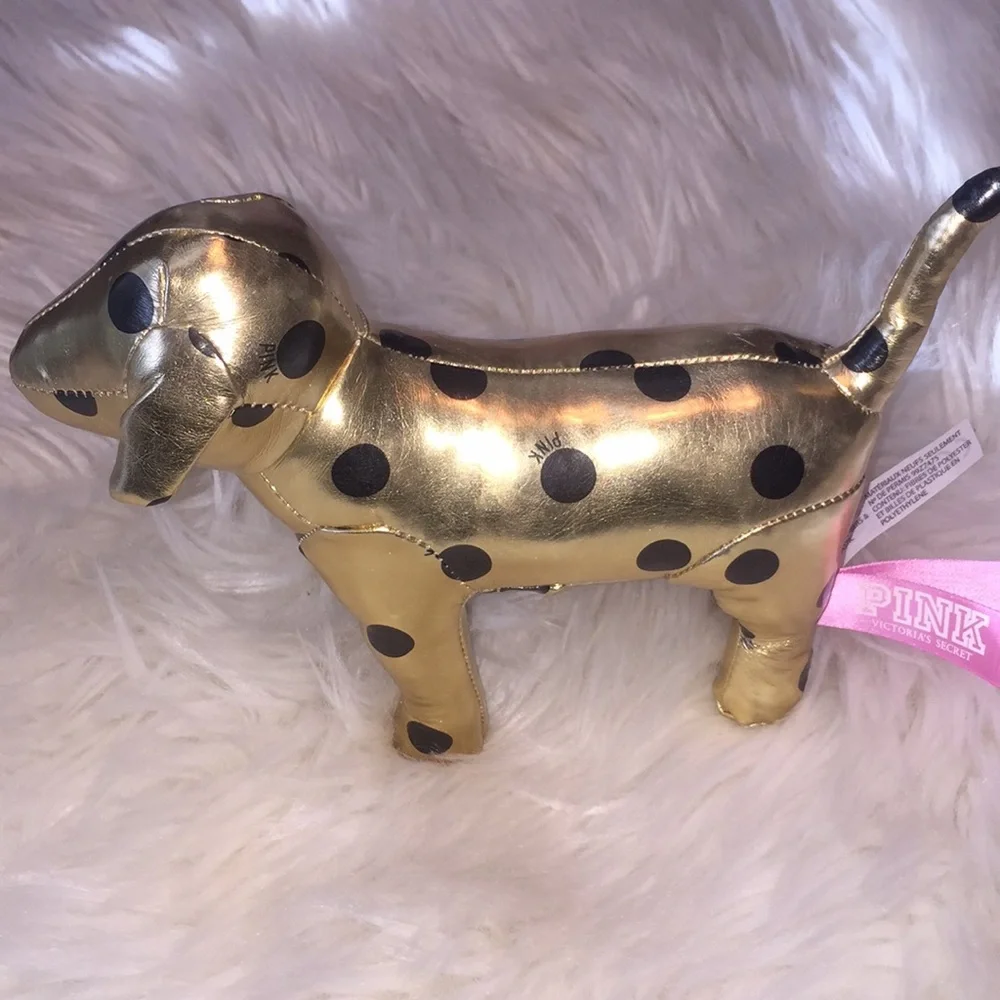Rare gorgeous PINK collectible dog from VS gold/black polka dot - Picture 2 of 5